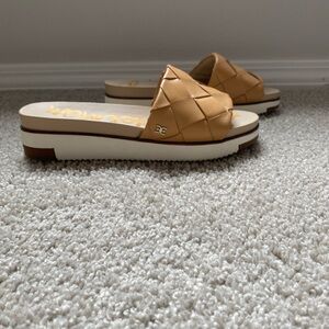 Sam Edelman Tan Woven Slide Sandals